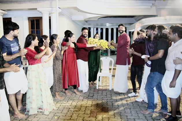 Edstem Technologies tug-of-war championship winners celebrating victory with prizes at company Onam event