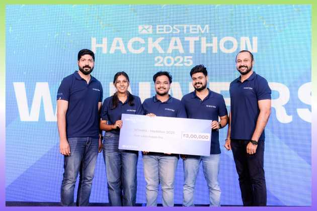 Edstem Technologies hackathon winners celebrating innovation and software development excellence at company event